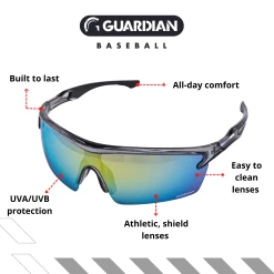 Guardian Baseball Reflector Pro Adult Shield Sunglasses - Comes With Protective Case And Lens Cloth - Adult Unisex - Sports Sunglasses (Grey/Clear Blue) -Cheap Baseball Bats Store gb sungth7065 adult greyclearblue 1 d6480ec7 f50e 4fc5 a0df 20b8cf17af8a