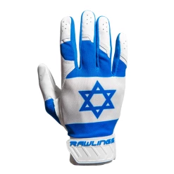 Guardian Baseball X Rawlings 5150 Limited Edition Israel Flag Baseball Batting Gloves Adult Sizes (Royal/White)