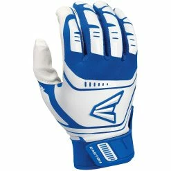 Easton Baseball Walk Off Power Leverage Adult Batting Gloves (White/Royal)