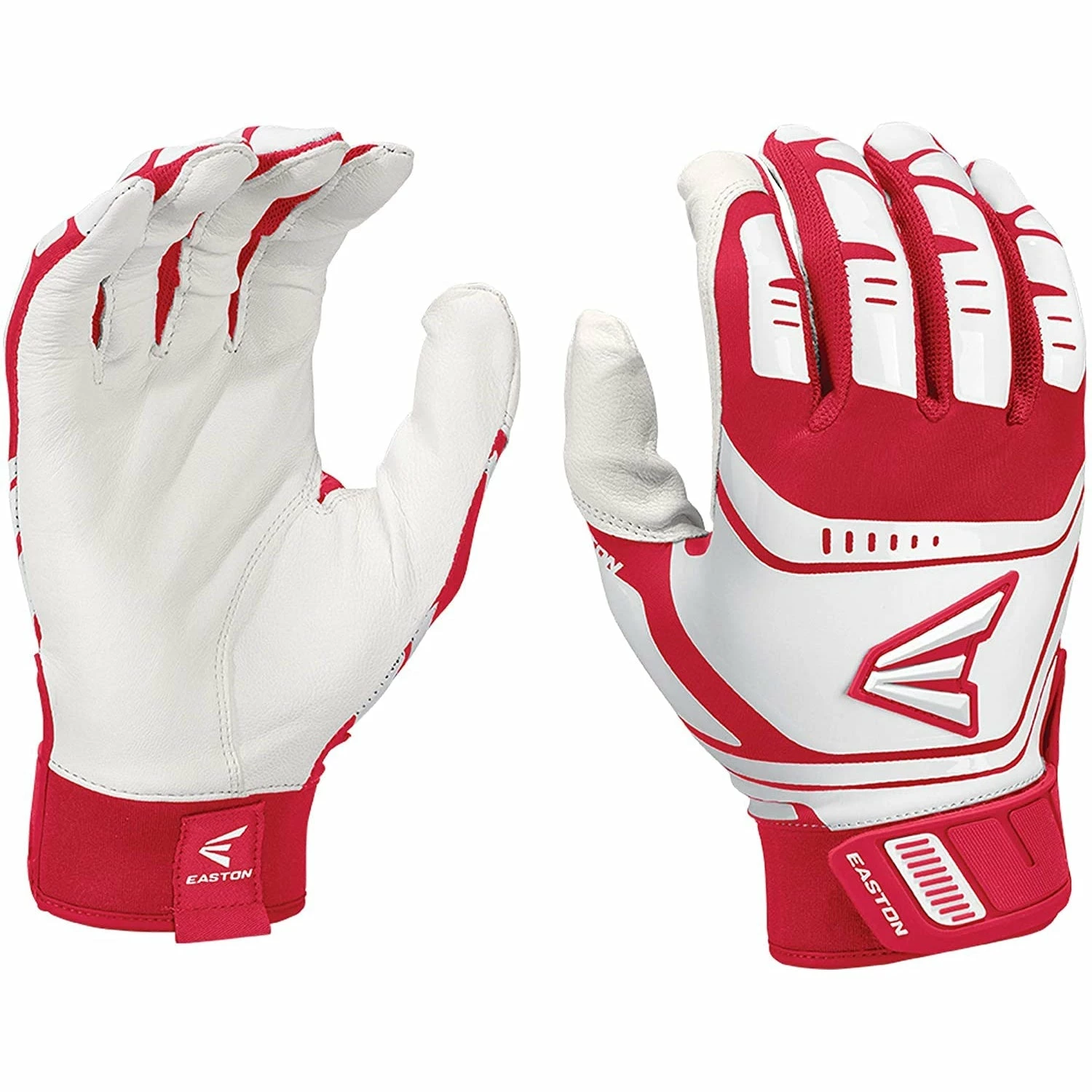 Easton Baseball Walk Off Power Leverage Adult Batting Gloves (White/Red) 2 Easton Baseball Walk Off Power Leverage Adult Batting Gloves (White/Red) - Image 2