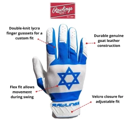 Guardian Baseball X Rawlings 5150 Limited Edition Israel Flag Baseball Batting Gloves Adult Sizes (Royal/White) 9 Guardian Baseball X Rawlings 5150 Limited Edition Israel Flag Baseball Batting Gloves Adult Sizes (Royal/White) -Cheap Baseball Bats Store israel