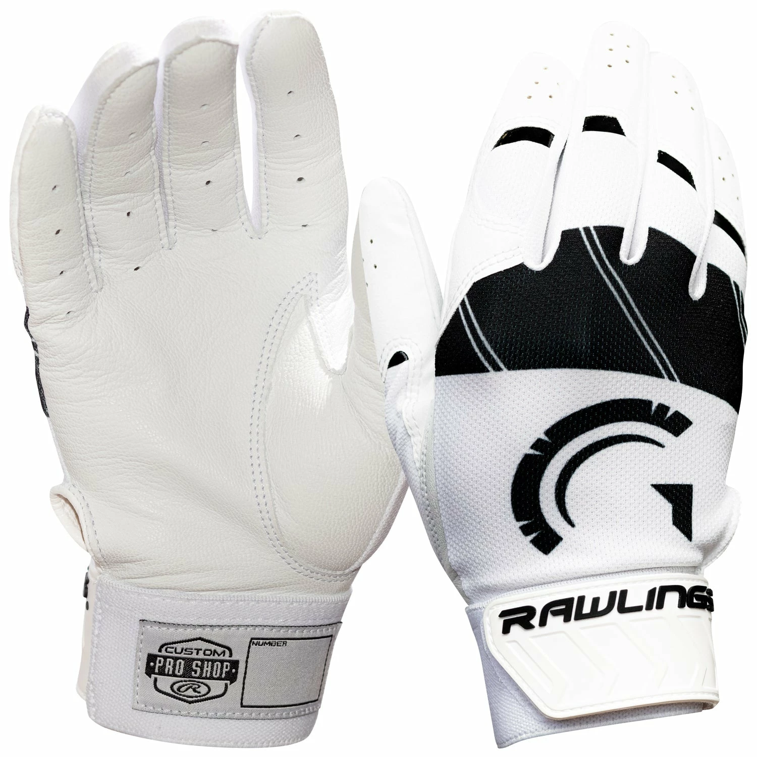 Guardian Baseball X Rawlings 5150 Youth Boys Baseball Batting Gloves Leather Flexfit (Black/White) 2 Guardian Baseball X Rawlings 5150 Youth Boys Baseball Batting Gloves Leather Flexfit (Black/White) - Image 2