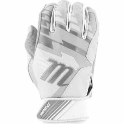 Marucci Tesoro Adult Baseball Batting Gloves (White/Gray)