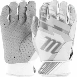 Marucci Tesoro Adult Baseball Batting Gloves (White/Gray) -Cheap Baseball Bats Store marucci tesoro adult baseball batting gloves white