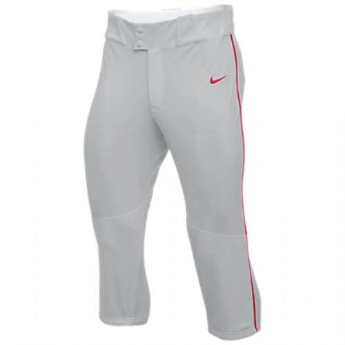 Nike Vapor Select High Piped Men's Baseball Knicker Pants (Grey/Red) 1 Nike Vapor Select High Piped Men's Baseball Knicker Pants (Grey/Red)