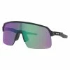 Oakley Sutro Lite Men's Polarized Rectangular Baseball Shield Sunglasses (Matte Black/Prizm Road/Jade)
