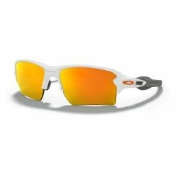 Oakley Flak 2.0 XL Men's Baseball Sunglasses, Polished, Polished (White/Fire Iridium)