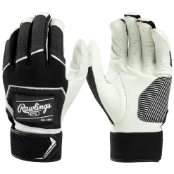 Rawlings Workhorse Adult Baseball Batting Gloves (Black)