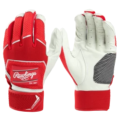 Rawlings Workhorse Youth Baseball Batting Gloves (Red)
