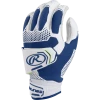 Rawlings Workhorse Pro Women's Double Strap Fatspitch Softball Impax Batting Gloves (Navy)