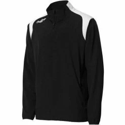 Rawlings Adult Long Sleeve Baseball Coaches Player 1/4 Jacket Pull-Over Coat In (Black) -Cheap Baseball Bats Store rawlings zip jacket side 32c66e79 4378 45c2 9474 a24531d87a23