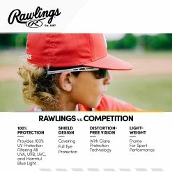 RAWLINGS RY134 Youth Baseball Shielded Sunglasses Lightweight Sports Youth Sport (White/Gray) 15 RAWLINGS RY134 Youth Baseball Shielded Sunglasses Lightweight Sports Youth Sport (White/Gray) -Cheap Baseball Bats Store rawlingsry134 1 2