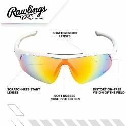 Rawlings Adult Shield Baseball Sunglasses Lightweight Sports Sun Glasses For Running, Softball, Rowing, Cycling (White/Gray) 21 Rawlings Adult Shield Baseball Sunglasses Lightweight Sports Sun Glasses For Running, Softball, Rowing, Cycling (White/Gray) -Cheap Baseball Bats Store raws 10252451.qts white orange 5 9b8b23ed 3431 4f29 9c7a b0046e3e3000