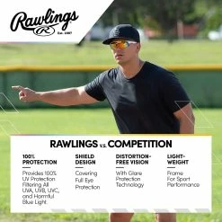 Rawlings Adult Shield Baseball Sunglasses Lightweight Sports Sun Glasses For Running, Softball, Rowing, Cycling (White/Gray) 26 Rawlings Adult Shield Baseball Sunglasses Lightweight Sports Sun Glasses For Running, Softball, Rowing, Cycling (White/Gray) -Cheap Baseball Bats Store raws 10252451.qts white orange 6 d3fcf218 3873 4f60 9804 664ceca74717