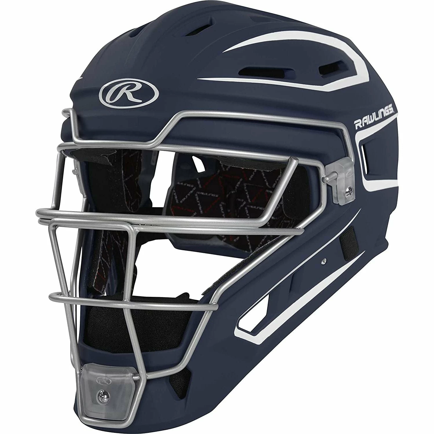 Rawlings Velo 2.0 Series 2-Tone Matte Finish Catchers Helmet Senior Adult Size (Navy/White) 1 Rawlings Velo 2.0 Series 2-Tone Matte Finish Catchers Helmet Senior Adult Size (Navy/White)