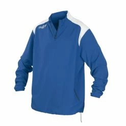 Rawlings Baseball Adult Men's Long Sleeve Quarter-Zip Jacket Large (Royal)