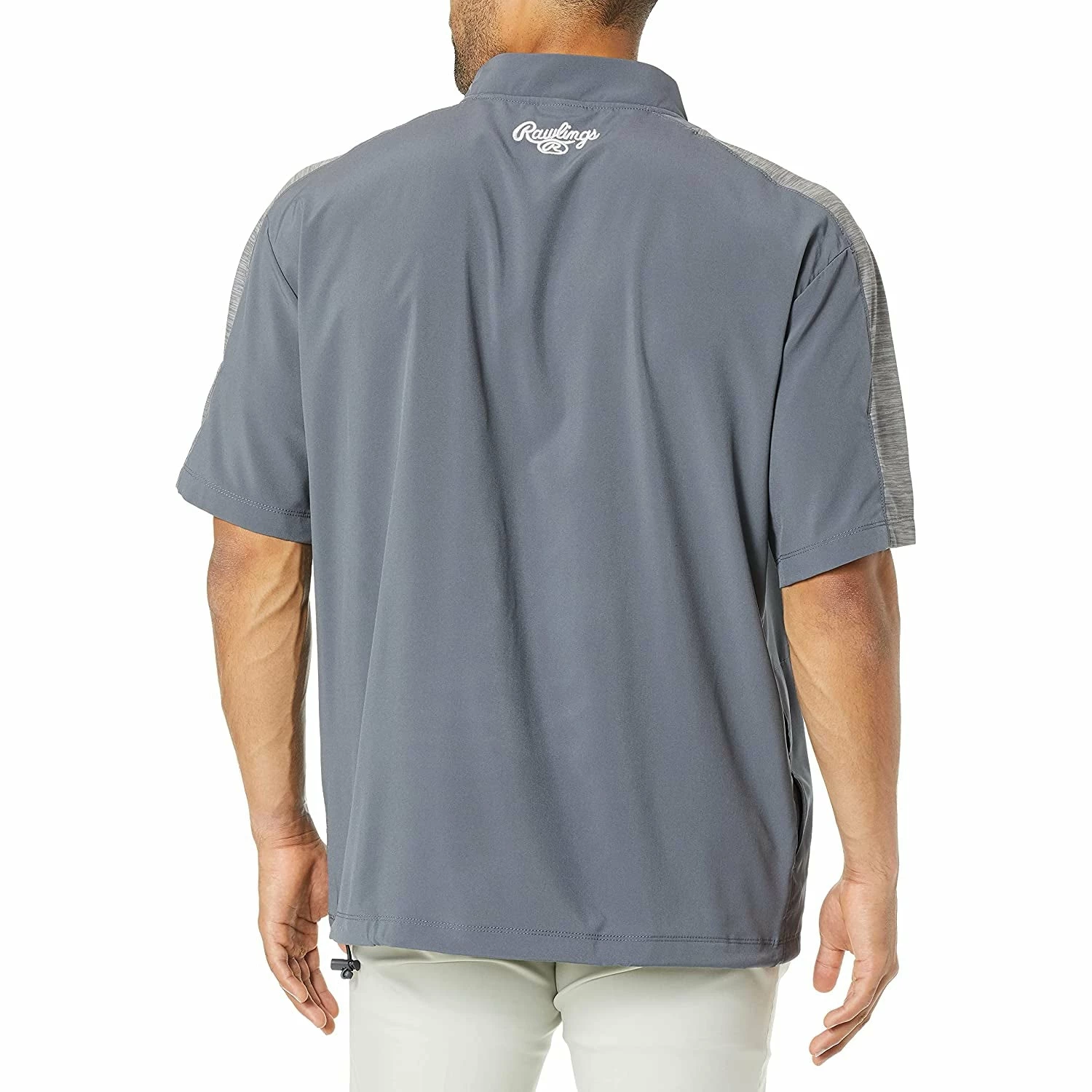 Rawlings Launch Short Sleeve Men's Cage Batting Practice Jacket Small (Graphite) 2 Rawlings Launch Short Sleeve Men's Cage Batting Practice Jacket Small (Graphite) - Image 2