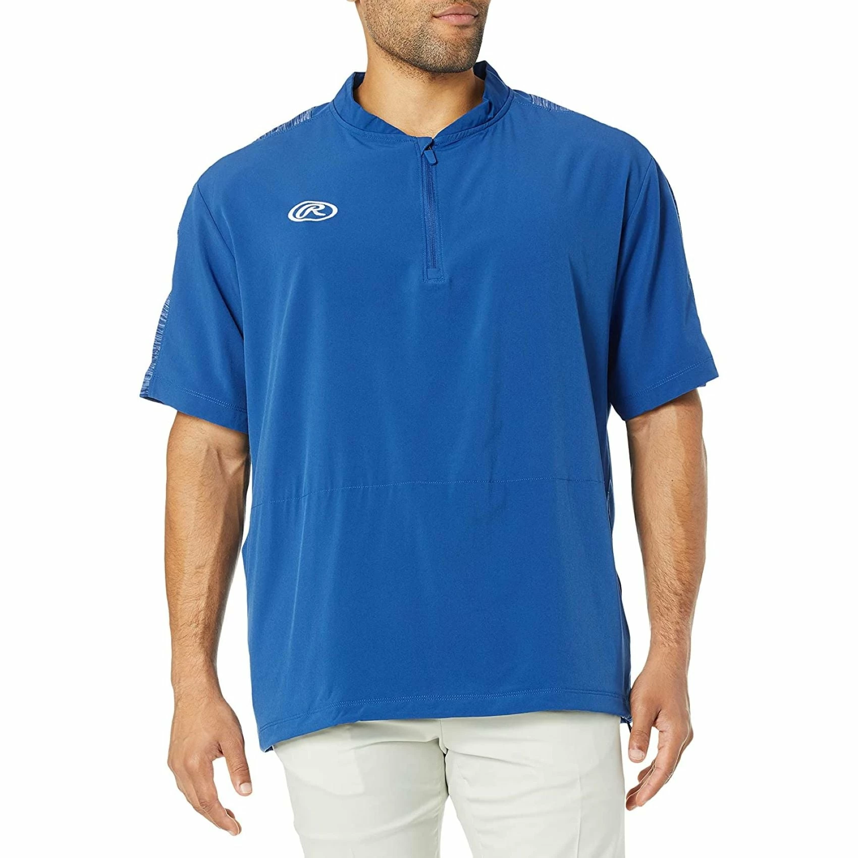 Rawlings Launch Short Sleeve Men's Cage Batting Practice Jacket (Royal) 1 Rawlings Launch Short Sleeve Men's Cage Batting Practice Jacket (Royal)