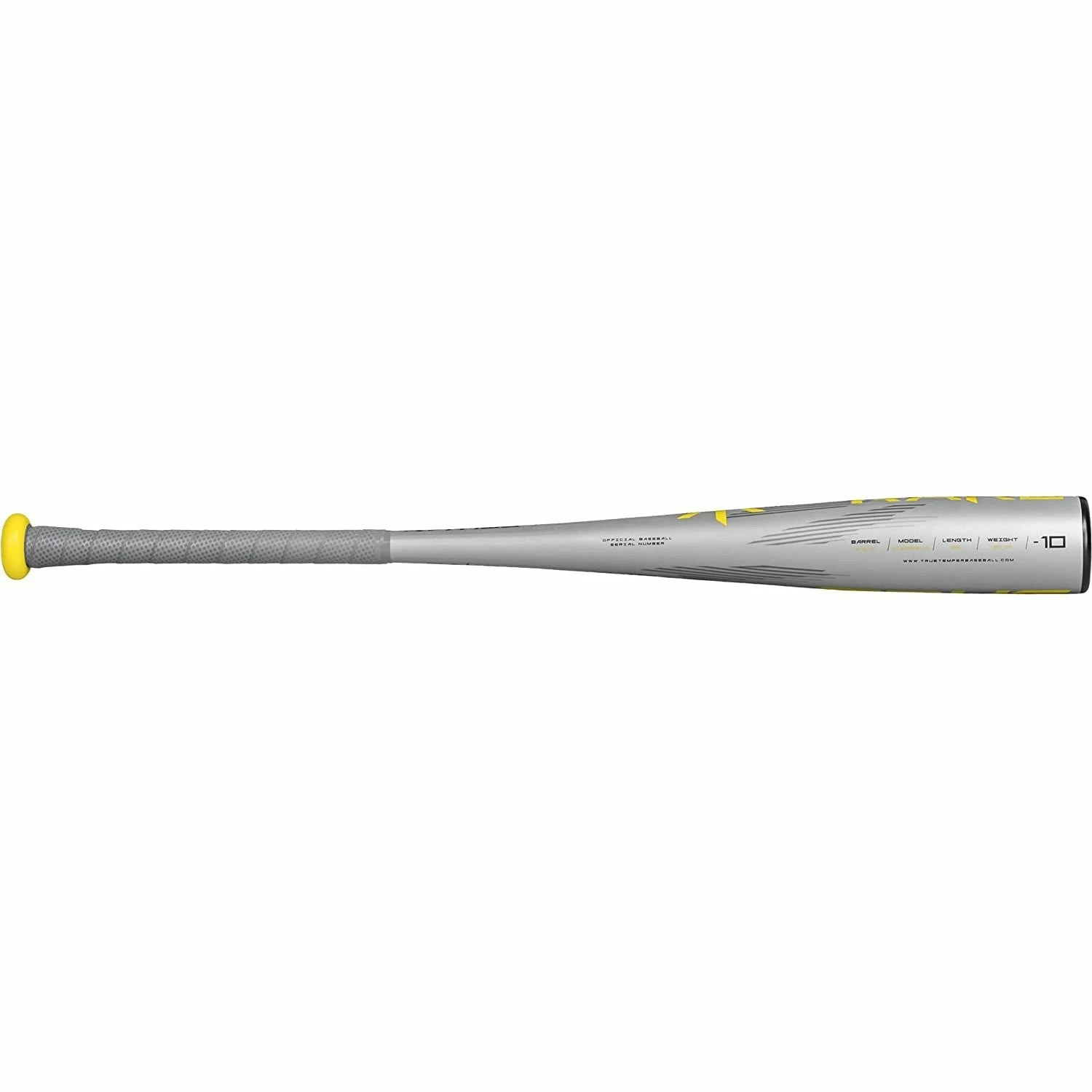 True Temper Rake 2022 USSSA 2 3/4" Baseball Bat Drop -10 (Silver/Yellow) 4 True Temper Rake 2022 USSSA 2 3/4" Baseball Bat Drop -10 (Silver/Yellow) - Image 4