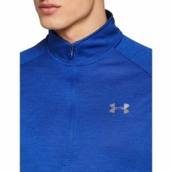 Under Armour Novelty Locker Men's 1/4 Zip Top Shirt (Navy) -Cheap Baseball Bats Store uablue4