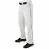 Wilson Men's Adult Baseball Pants Relaxed Fit With Piping (White)