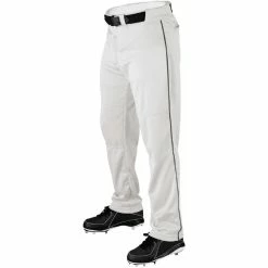 Wilson Men's Adult Baseball Pants Relaxed Fit With Piping (White)