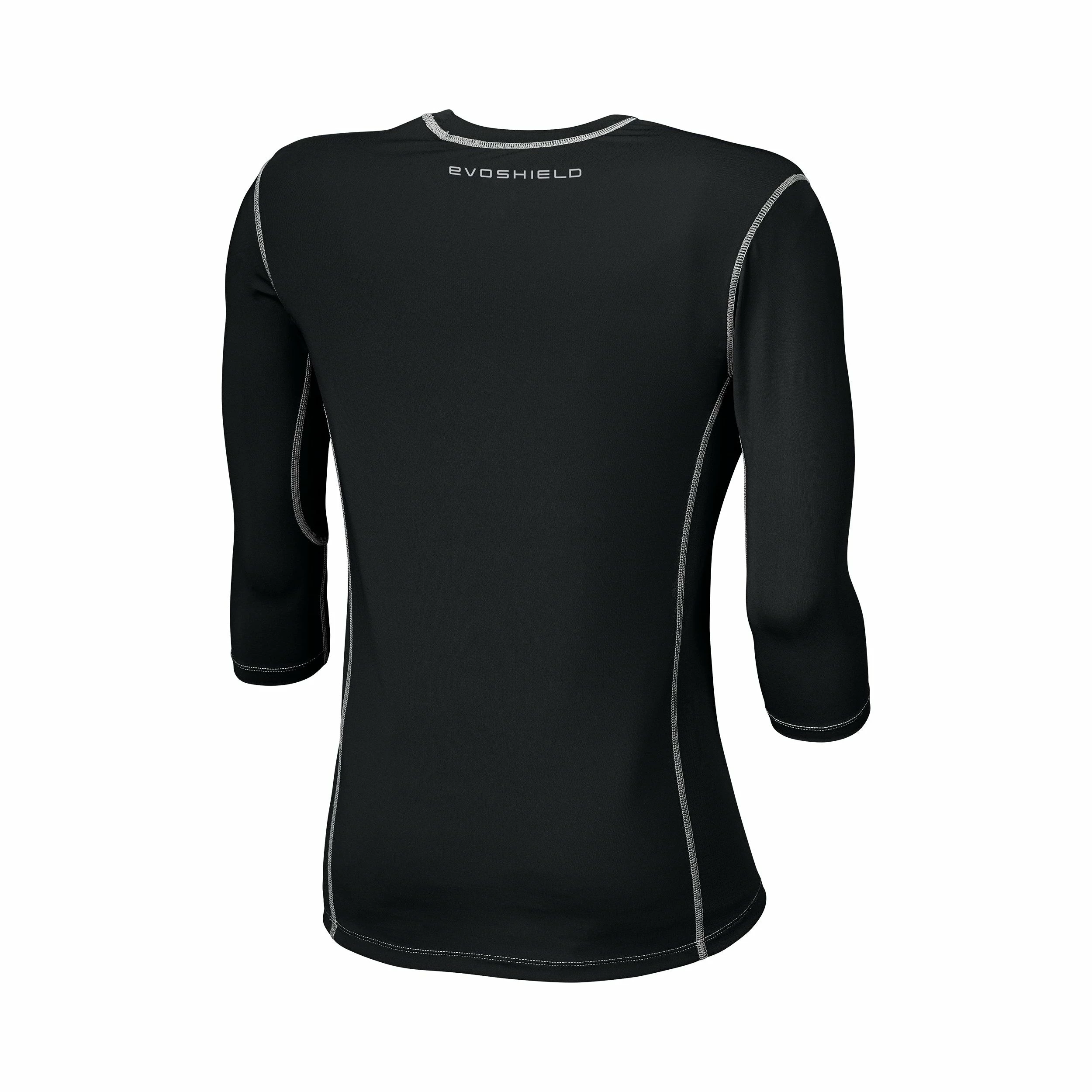 EvoShield Pro Team Baseball Adult Men's Mid Sleeve Workout Tee Shirt (Black) 2 EvoShield Pro Team Baseball Adult Men's Mid Sleeve Workout Tee Shirt (Black) - Image 2
