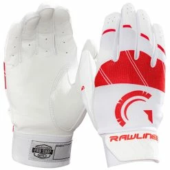 Guardian Baseball X Rawlings 5150 Baseball Batting Gloves Leather Flexfit (Red/White)
